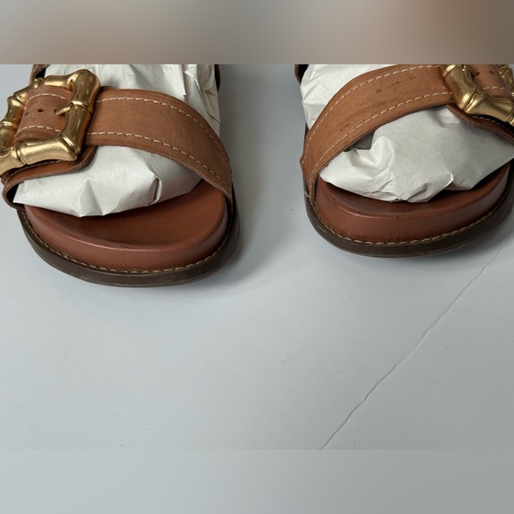 Schutz Enola Sporty Leather Sandals new wood size 9B - Picture 4 of 13